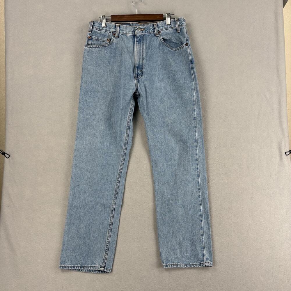 Vintage Levis 505 Jeans Mens 33x29 Light Wash Blue Denim Straight Leg USA 90s